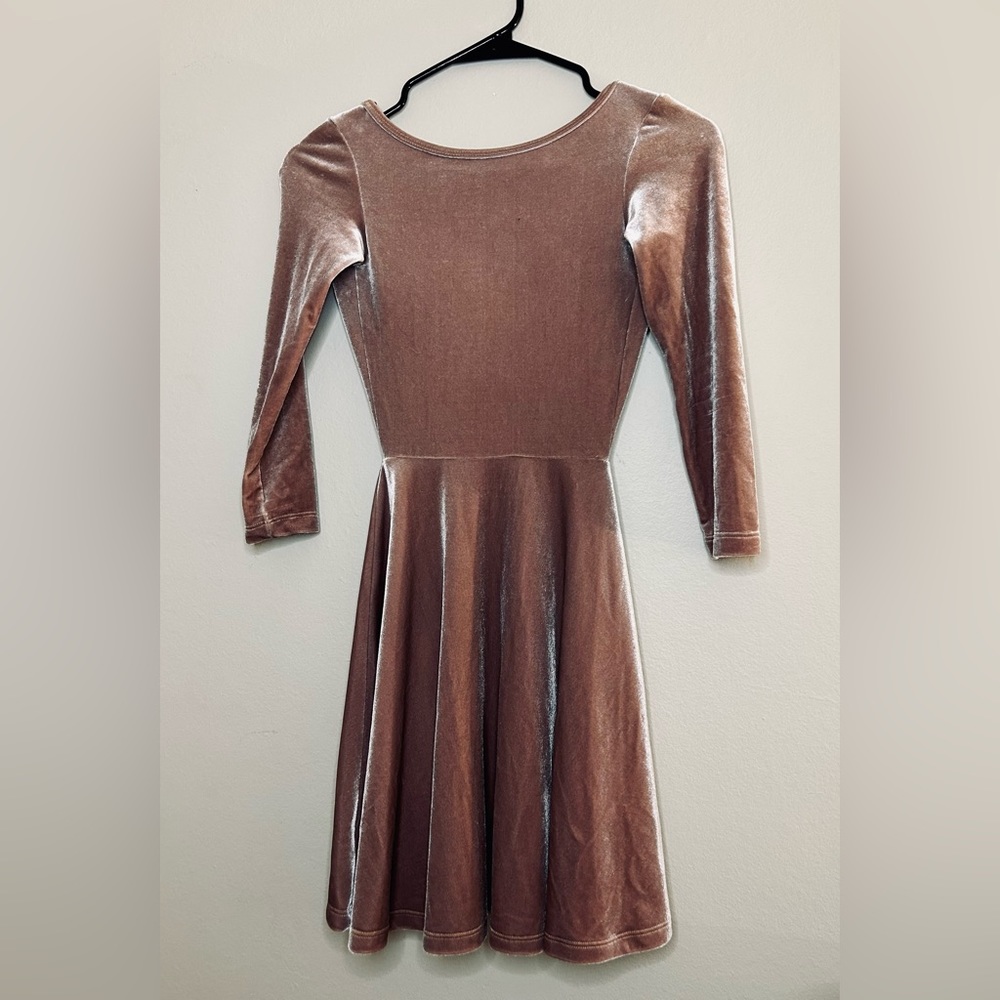 Small mauve backless velvet mini dress from American Apparel